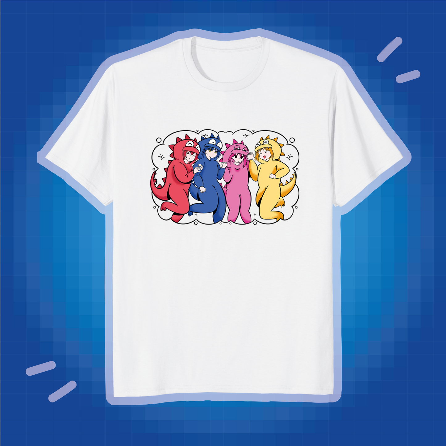 Playera Bocchi The Rock Dinosaurio