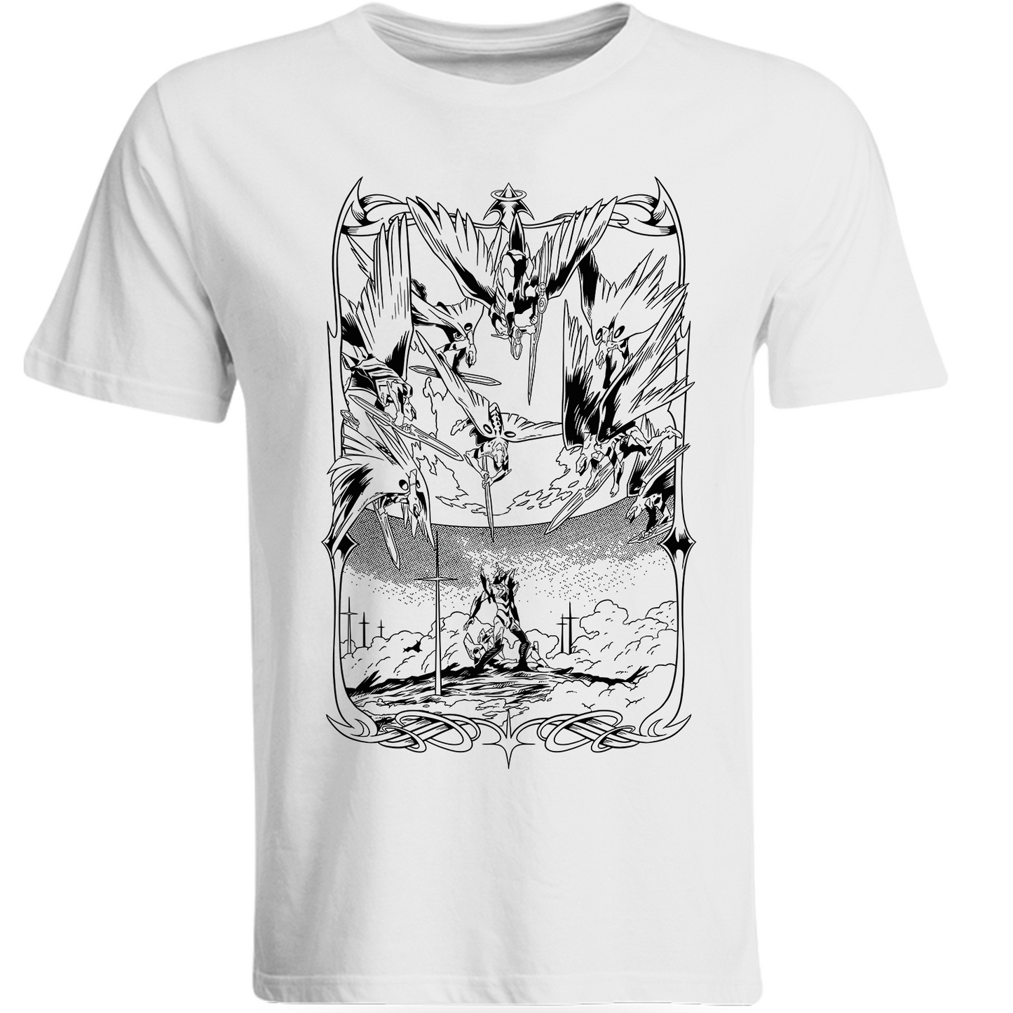 Playera Evangelion Eva 01 Eva 02 Angeles